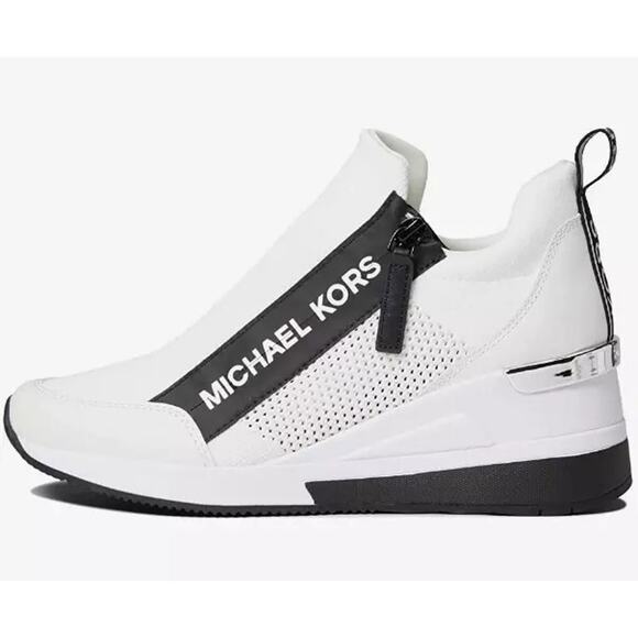 Michael Kors Women's Willis Stretch Knit Trainer Shoes, White Size 8M - Picture 1 of 5